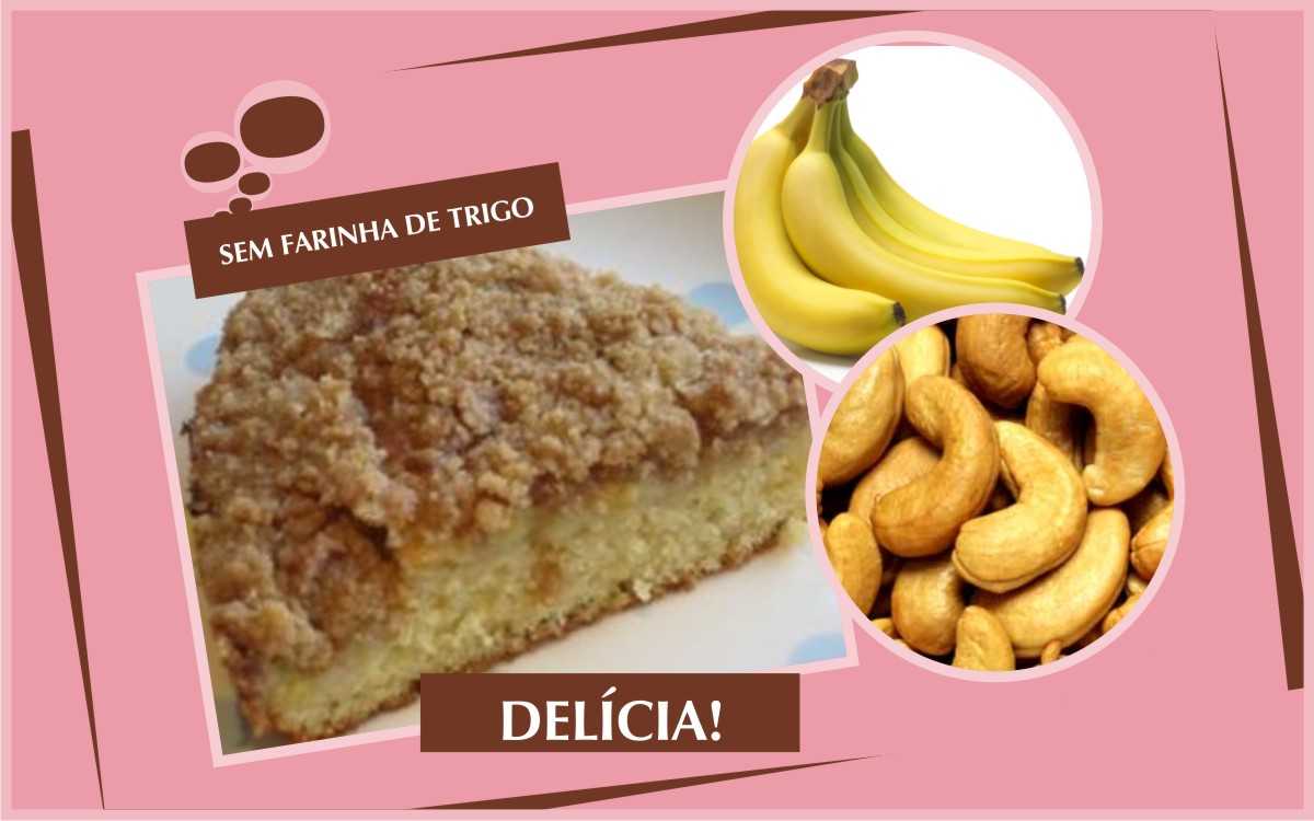 Bolo de banana sem farinha de trigo Bolo de banana sem farinha de trigo
